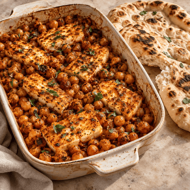 Halloumi and spiced chickpeas